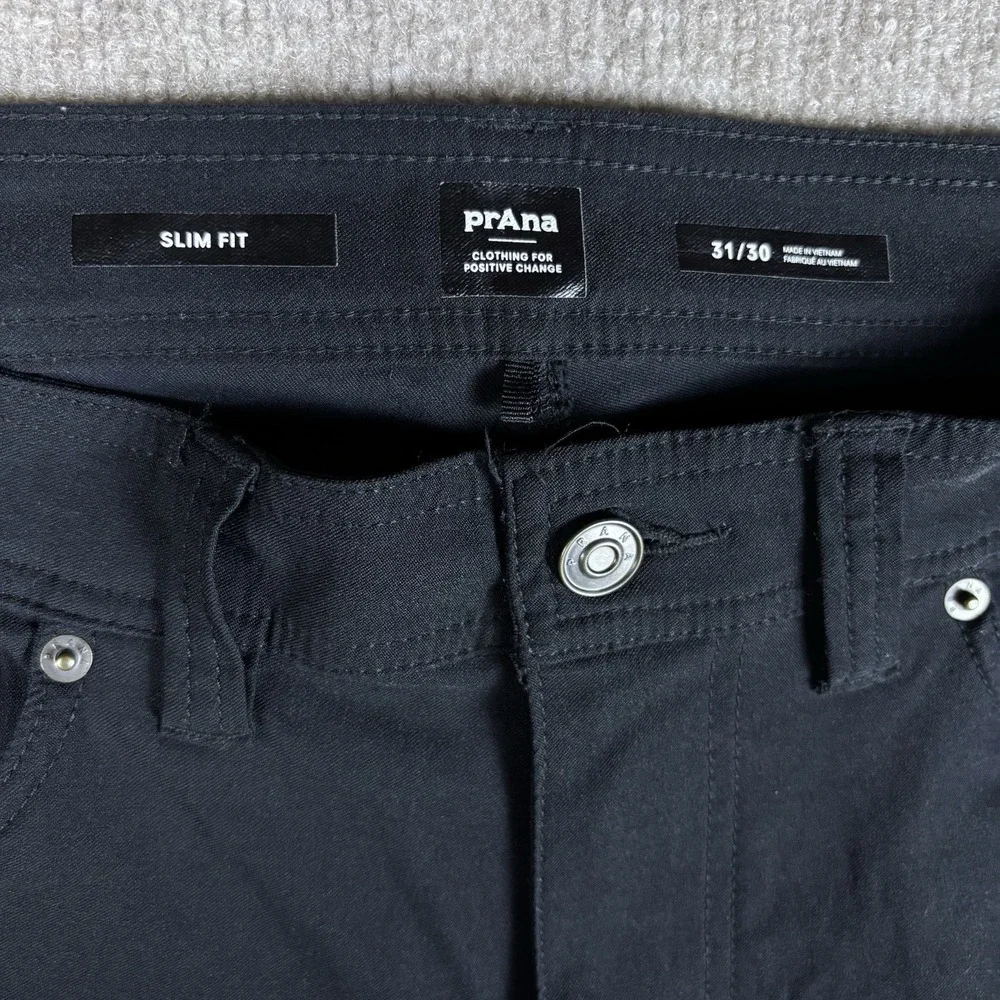 Prana Slim Fit Pants Mens 31x30 Black Stretch 5 Pocket Performance Hiking